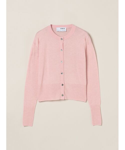 three dots / スリードッツ その他トップス | Air sweater button cardigan（pink）