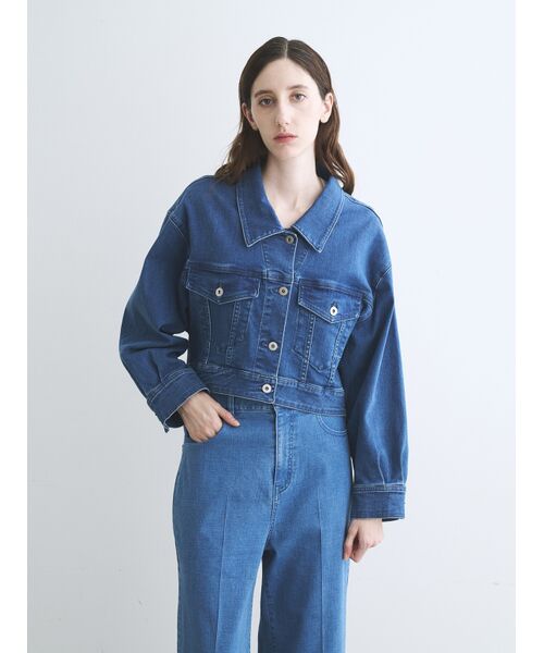 three dots / スリードッツ テーラードジャケット | Denim short jumper | 詳細8