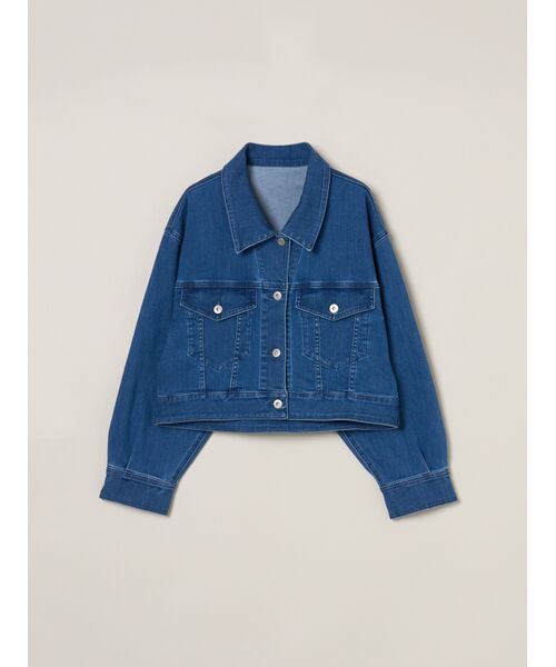 three dots / スリードッツ テーラードジャケット | Denim short jumper（blue）