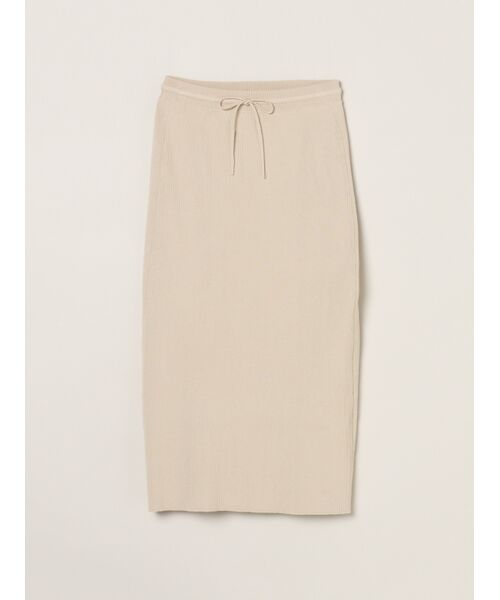 three dots / スリードッツ スカート | Bright cotton skirt（ash beige）