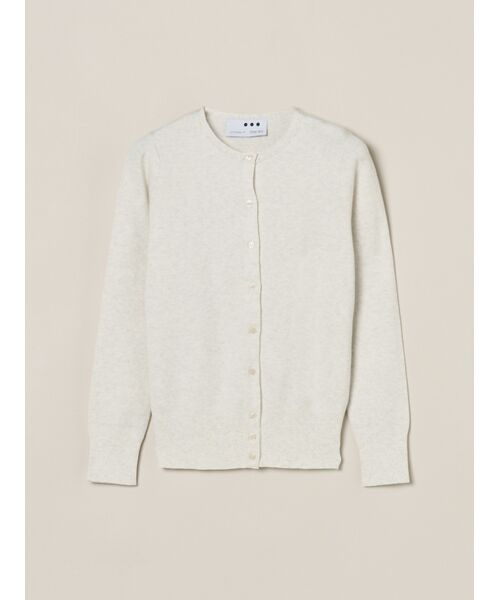 three dots / スリードッツ その他トップス | Cotton melange l/s crew cardigan（powder）