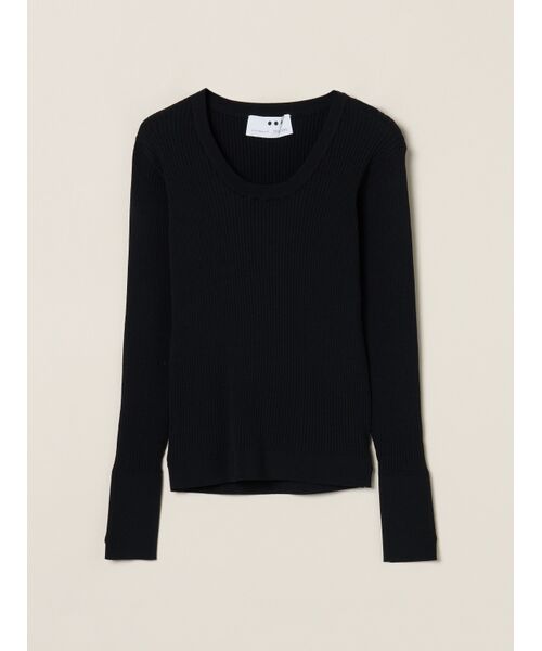 three dots / スリードッツ その他トップス | Luxe rayon rib jessica（black）