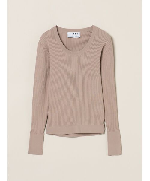 three dots / スリードッツ その他トップス | Luxe rayon rib jessica（smokey beige）