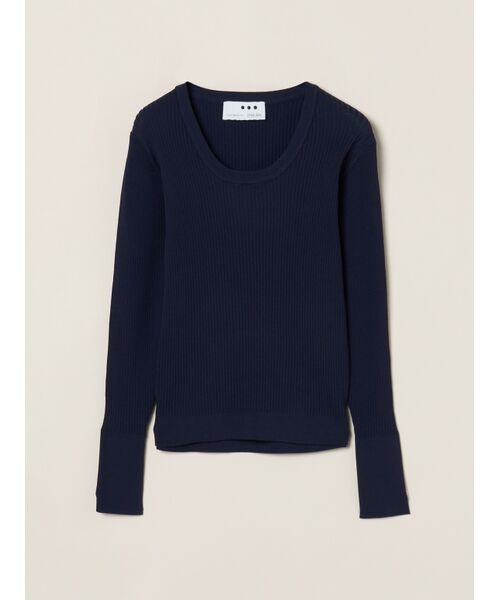 three dots / スリードッツ その他トップス | Luxe rayon rib jessica（navy）