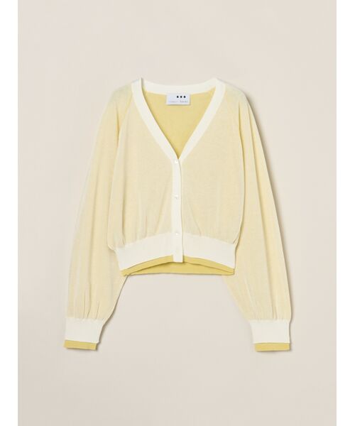 three dots / スリードッツ その他トップス | Double layer cardigan（yellow）