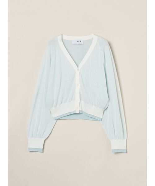 three dots / スリードッツ その他トップス | Double layer cardigan（lt blue）