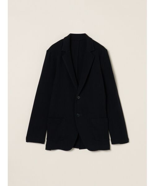 three dots / スリードッツ テーラードジャケット | Men's souffle cotton jacket（black）