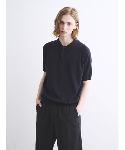 three dots / スリードッツ ポロシャツ | Men's dress knitted s/s polo | 詳細8