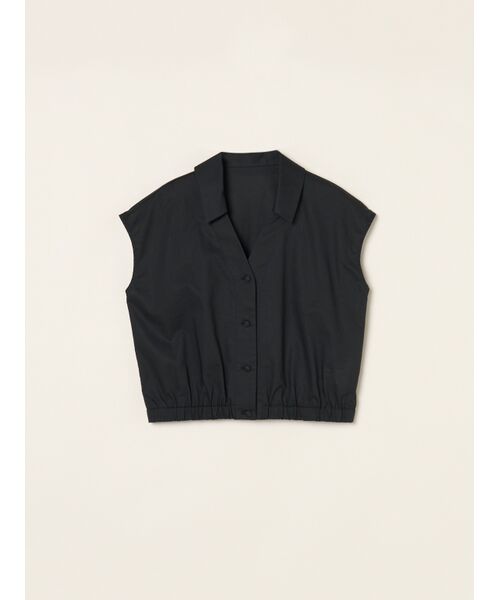 three dots / スリードッツ シャツ・ブラウス | Prairie lawn top（black）