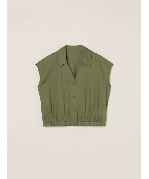 three dots / スリードッツ シャツ・ブラウス | Prairie lawn top（sage khaki）