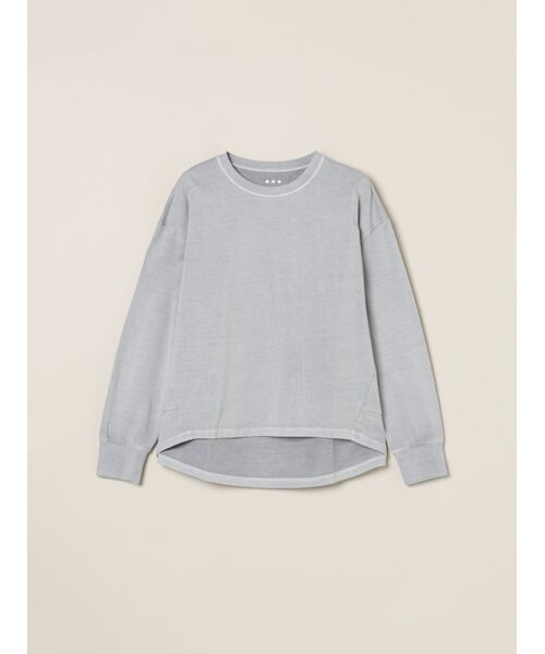 three dots / スリードッツ Tシャツ | Pigment dyed raglan tee（sheer grey）