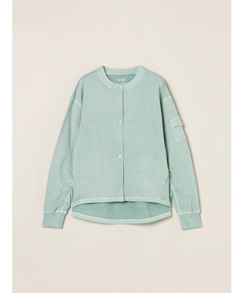 three dots / スリードッツ カーディガン・ボレロ | Pigment dyed light blouson（sage）