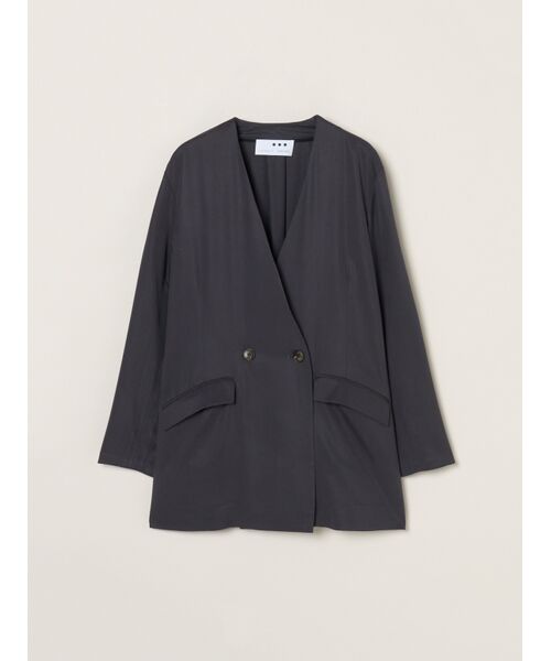three dots / スリードッツ テーラードジャケット | Fibrio jacket（soft black）