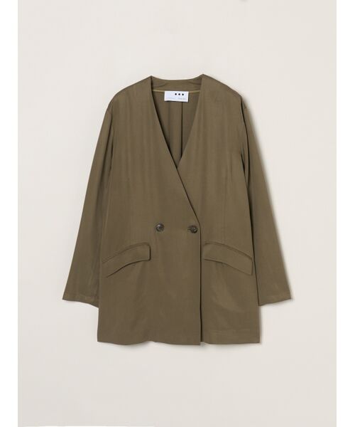 three dots / スリードッツ テーラードジャケット | Fibrio jacket（clay khaki）