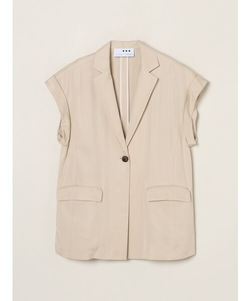 three dots / スリードッツ テーラードジャケット | Fibrio s/s jacket（beige）