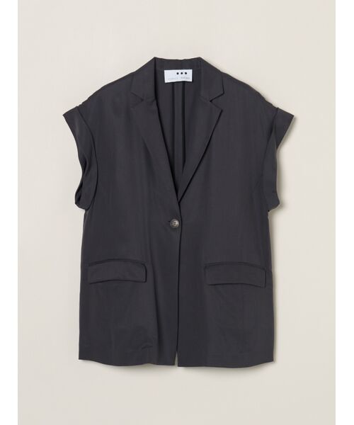 three dots / スリードッツ テーラードジャケット | Fibrio s/s jacket（soft black）