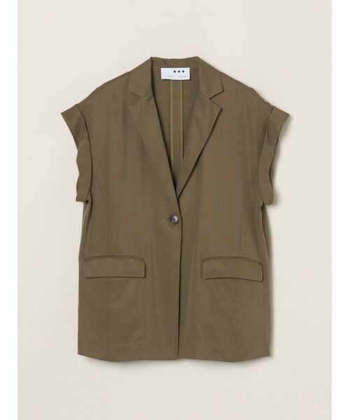 three dots / スリードッツ テーラードジャケット | Fibrio s/s jacket（clay khaki）