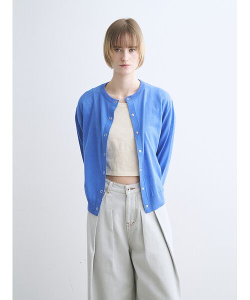 three dots / スリードッツ カーディガン・ボレロ | Coco slub cardigan | 詳細6