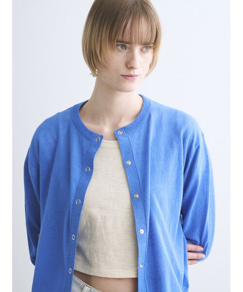 three dots / スリードッツ カーディガン・ボレロ | Coco slub cardigan | 詳細7