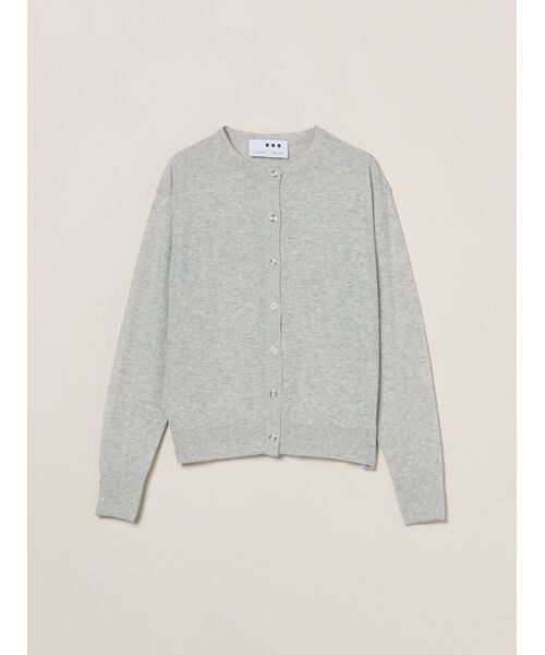 three dots / スリードッツ カーディガン・ボレロ | Coco slub cardigan（melange grey）