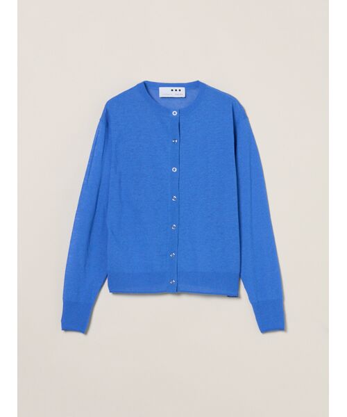 three dots / スリードッツ カーディガン・ボレロ | Coco slub cardigan（blue）