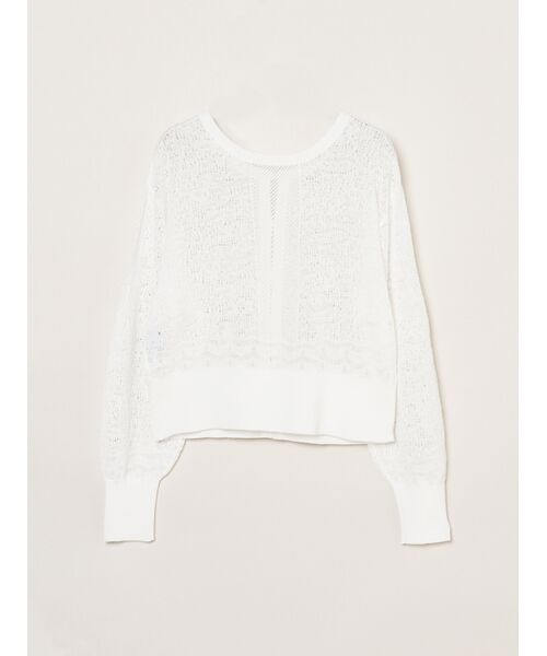 three dots / スリードッツ カーディガン・ボレロ | Panama lace 2way cardigan | 詳細1