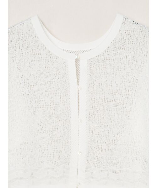 three dots / スリードッツ カーディガン・ボレロ | Panama lace 2way cardigan | 詳細2