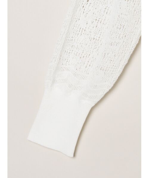 three dots / スリードッツ カーディガン・ボレロ | Panama lace 2way cardigan | 詳細3