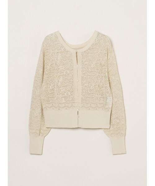 three dots / スリードッツ カーディガン・ボレロ | Panama lace 2way cardigan（linen beige）