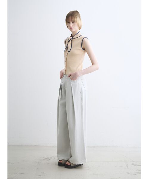 three dots / スリードッツ ニット・セーター | Sandy cotton tie top | 詳細10