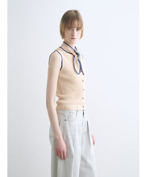 three dots / スリードッツ ニット・セーター | Sandy cotton tie top | 詳細8