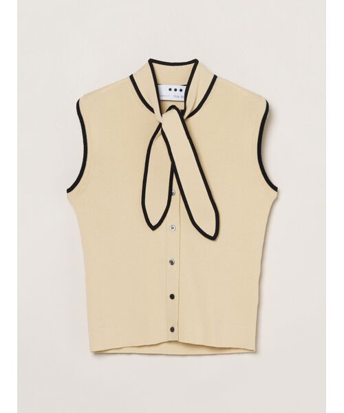 three dots / スリードッツ ニット・セーター | Sandy cotton tie top（beige）