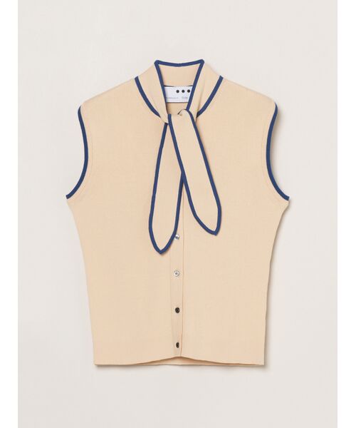 three dots / スリードッツ ニット・セーター | Sandy cotton tie top（tint pink）