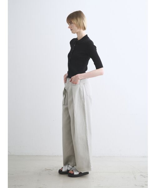 three dots / スリードッツ ポロシャツ | Sandy cotton half sleeve polo | 詳細10