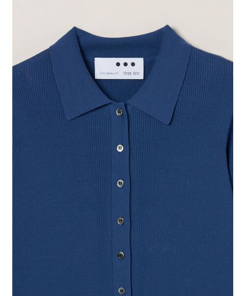 three dots / スリードッツ ポロシャツ | Sandy cotton half sleeve polo | 詳細2