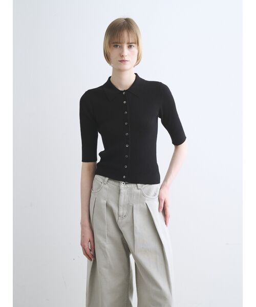 three dots / スリードッツ ポロシャツ | Sandy cotton half sleeve polo | 詳細6