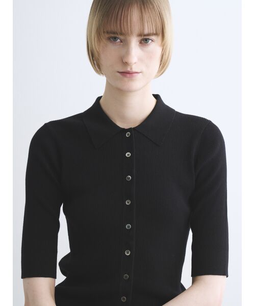 three dots / スリードッツ ポロシャツ | Sandy cotton half sleeve polo | 詳細7