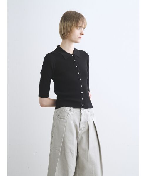 three dots / スリードッツ ポロシャツ | Sandy cotton half sleeve polo | 詳細8