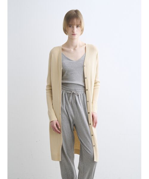 three dots / スリードッツ カーディガン・ボレロ | Sandy cotton long cardigan | 詳細6