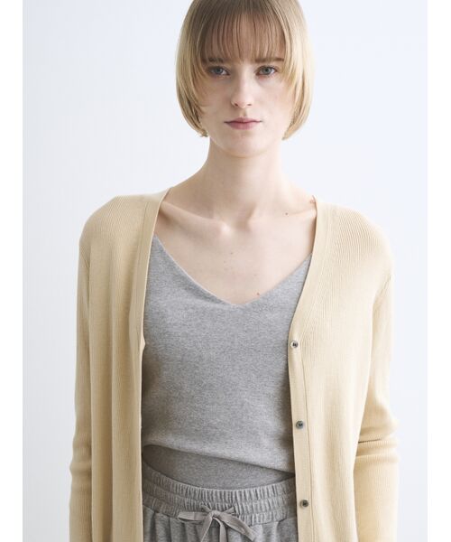 three dots / スリードッツ カーディガン・ボレロ | Sandy cotton long cardigan | 詳細7