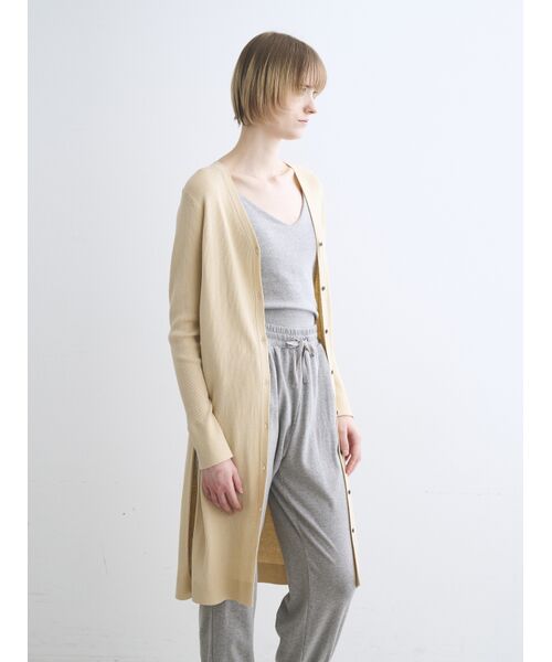 three dots / スリードッツ カーディガン・ボレロ | Sandy cotton long cardigan | 詳細8