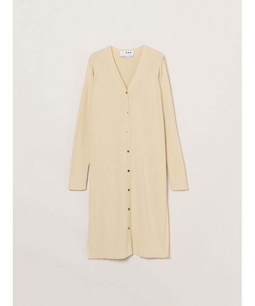 three dots / スリードッツ カーディガン・ボレロ | Sandy cotton long cardigan（beige）