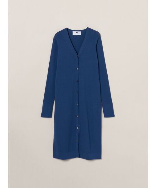three dots / スリードッツ カーディガン・ボレロ | Sandy cotton long cardigan（blue）