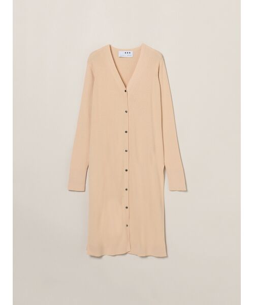 three dots / スリードッツ カーディガン・ボレロ | Sandy cotton long cardigan（tint pink）