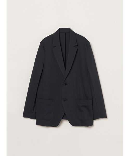 three dots / スリードッツ テーラードジャケット | Men's WJQD mercerization jacket（black/lt grey）