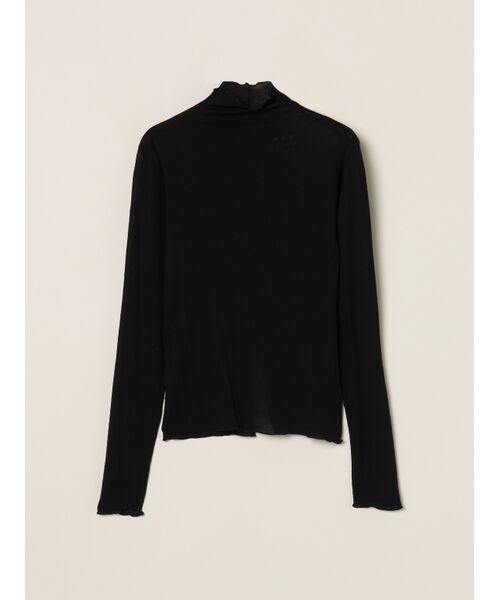 three dots / スリードッツ Tシャツ | Soft see through mellow turtle（black）