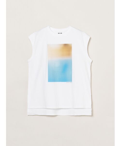 three dots / スリードッツ タンクトップ | Grapihc tee tank(horisonal blue)