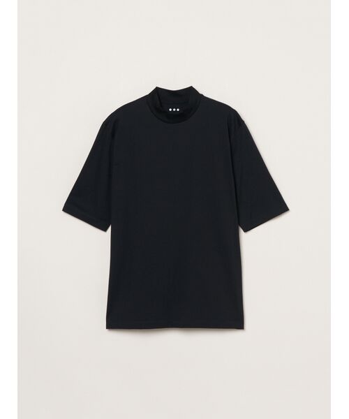 three dots / スリードッツ Tシャツ | Men's Powderycotton s/s mockneck（black）