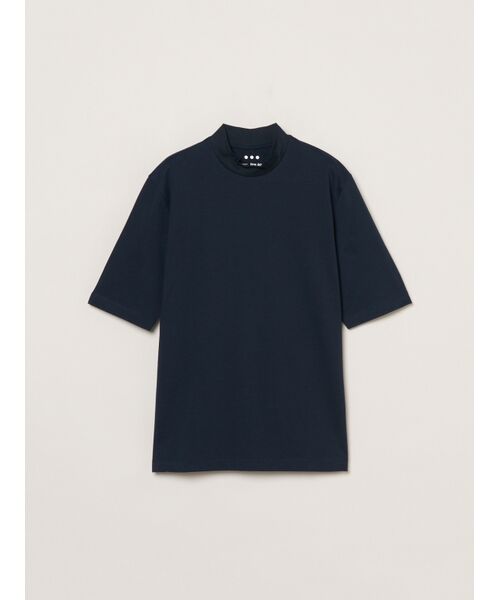 three dots / スリードッツ Tシャツ | Men's Powderycotton s/s mockneck（dark navy）