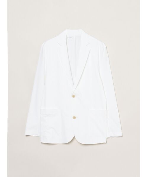 three dots / スリードッツ テーラードジャケット | Men's Powdery cotton jacket（white）